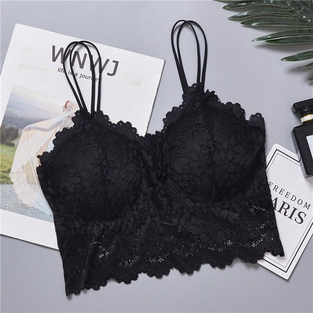 2019 Women Sexy Lingerie Lace Floral Bralette Bra Tank Camis Underwear Lace Bra Crop Tops Brassiere