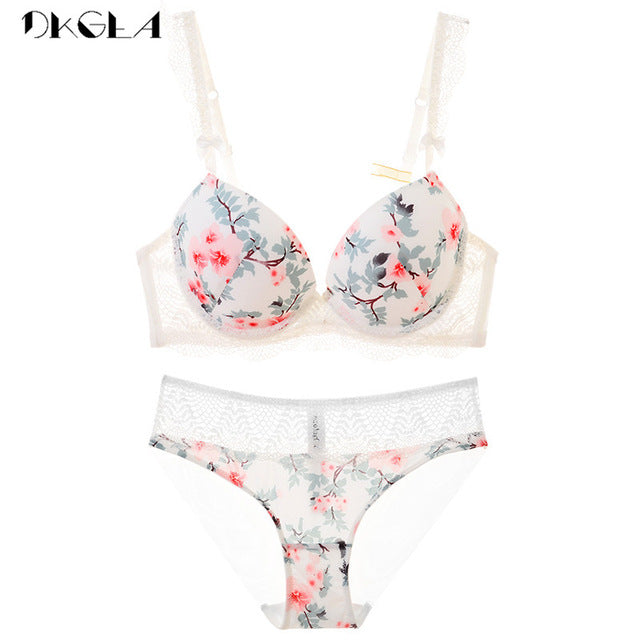 2019 New Black Printing Bras Women Underwear