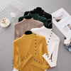 New Fashion Button Turtleneck Sweater Women Spring