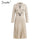 Vintage pleated belt plaid dress women Elegant office ladies blazer dresses Long sleeve female autumn midi party dress