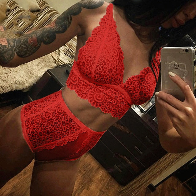 2019 Transparent Underwear Set Women Lace Sexy Bra Set 2019