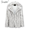 Winter fax fur women coats Luxurious white long fur loose outerwear streetwear coat 2019