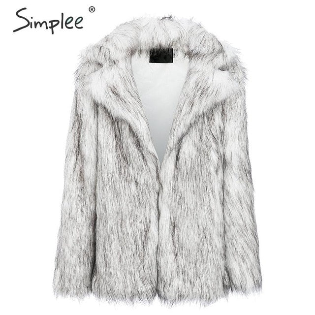 Winter fax fur women coats Luxurious white long fur loose outerwear streetwear coat 2019