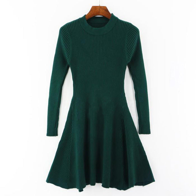 Women Long Sleeve Sweater Dress Women's Irregular Hem