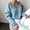 2019 Autumn Winter Women's Sweaters V-Neck Minimalist Tops Fashionable