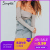 Simplee Sexy off shoulder knitted top tees Women black bustier