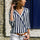 Women Striped Blouse Shirt Long Sleeve Blouse V-neck Shirts Casual Tops Blouse 2019