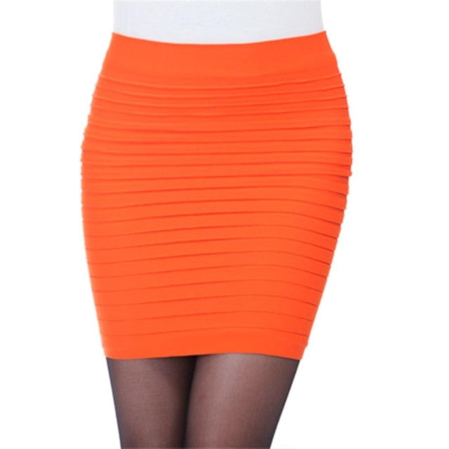 Summer Women Fashion Slim Solid Color Women's Skirt Female High Waist A Word Skirt One Step Skirt