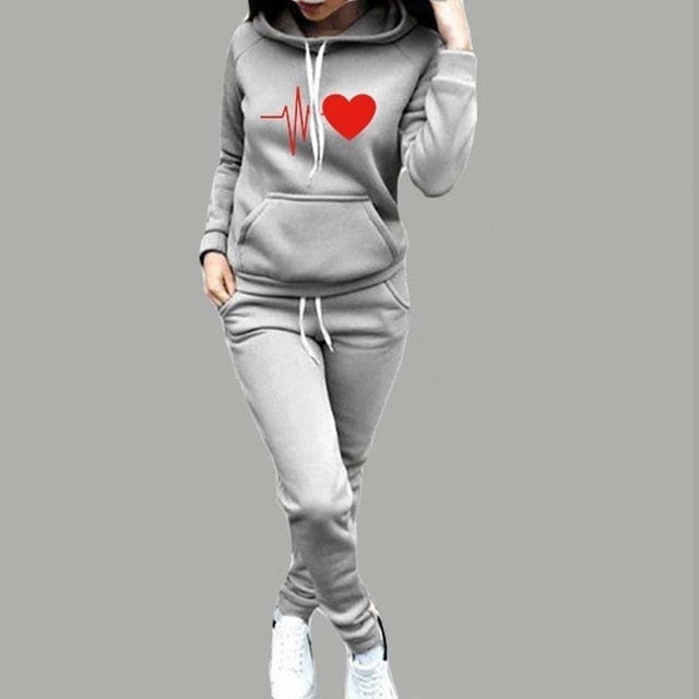 Women's Tracksuit Hoodies 2 Piece Set Sweatshirt + Pants Women