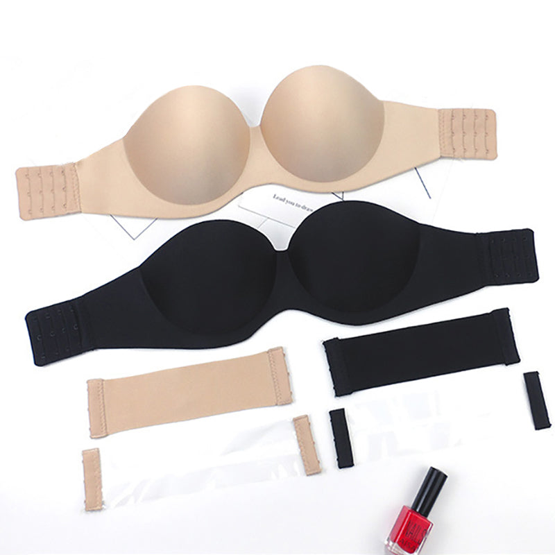 Sexy Gathering Invisible Bras Bralette Underwear Women Push Up Strapless Bra