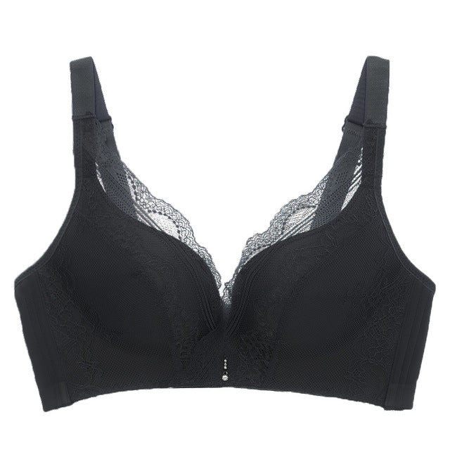 Women Strapless Push Up Sexy Lace Bra Soft Wireless Underwear Bra For Women Adjusted-Straps 2019