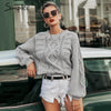 Women pullover sweater Lantern sleeve female autumn winter sweater O-neck casual ladies jumper 2019