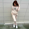 Autumn Winter 2 Piece Set Women Hoodie Pants Printed Tracksuit