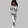 Autumn Winter 2 Piece Set Women Hoodie Pants Printed Tracksuit