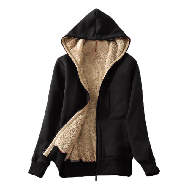 Winter Women Hoodie Coats Warm Street Wear Casual Women