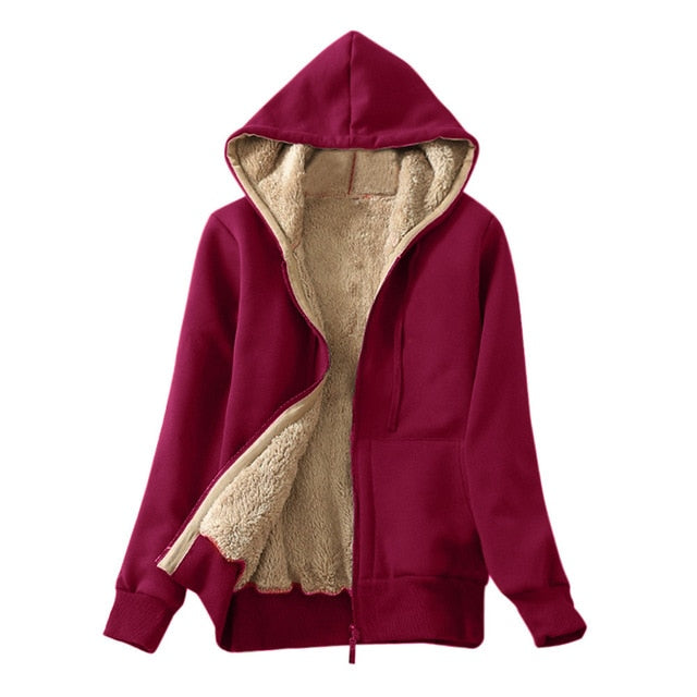 Winter Women Hoodie Coats Warm Street Wear Casual Women