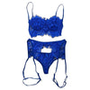 Fashion Sexy Women Bra Set 3Pcs Lace Sexy Lingerie Straps Bra Panty