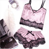 Pagiama Donna Home wear Satin Sleepwear  Nightdress Sling Lingerie Lace  Underwear Pajamas  Women