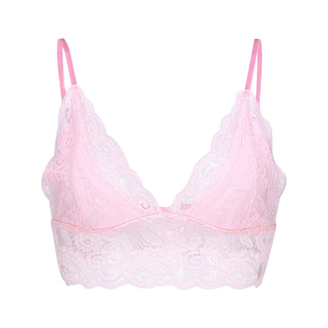 2019 Fashion Sexy Women Bra Lace Vest Crop Wireless Bra Sexy Seamless Daily Underwear Sleepwear