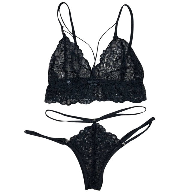 Fashion Sexy Women Intimates Bra Set Lace Sexy Lingerie Straps Bra Solid Seamless Push Up Panty