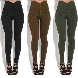Sexy High Waist Pencil Jeans Leggings For Women Summer Autumn Black Brown Green Pants Legging