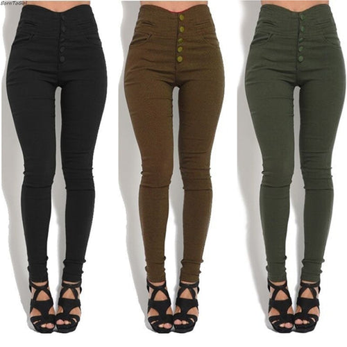 Sexy High Waist Pencil Jeans Leggings For Women Summer Autumn Black Brown Green Pants Legging