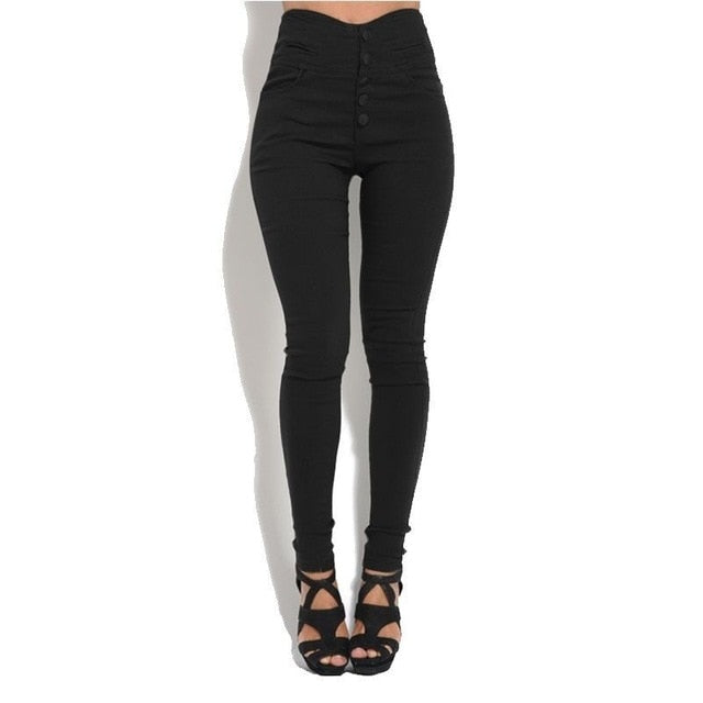 Sexy High Waist Pencil Jeans Leggings For Women Summer Autumn Black Brown Green Pants Legging