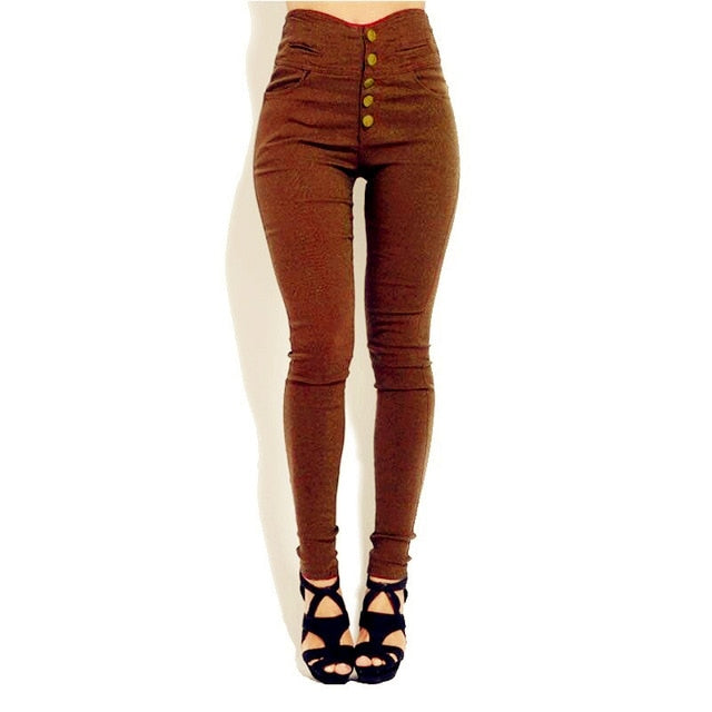 Sexy High Waist Pencil Jeans Leggings For Women Summer Autumn Black Brown Green Pants Legging