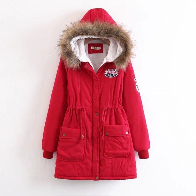 Winter Cotton Coat Women Slim Snow Outwear Medium-long Wadded Padded Warm Cotton s