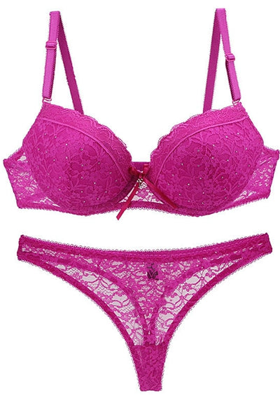 Novelty 2020 Lace Drill Bra Set Women Plus Size Push Up Underwear Set Bra