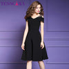 Women Elegant Beading Dress Female Fashion Event Party  High Quality Lady A-Line Plus Size