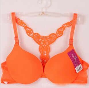 Bra Front Closure Sexy Lace Racer Back Smooth Surface Push Up Underwear