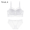 New Top Sexy Underwear Set Cotton Push-up Bra and Panty Sets Set Women Deep V Brassiere Black