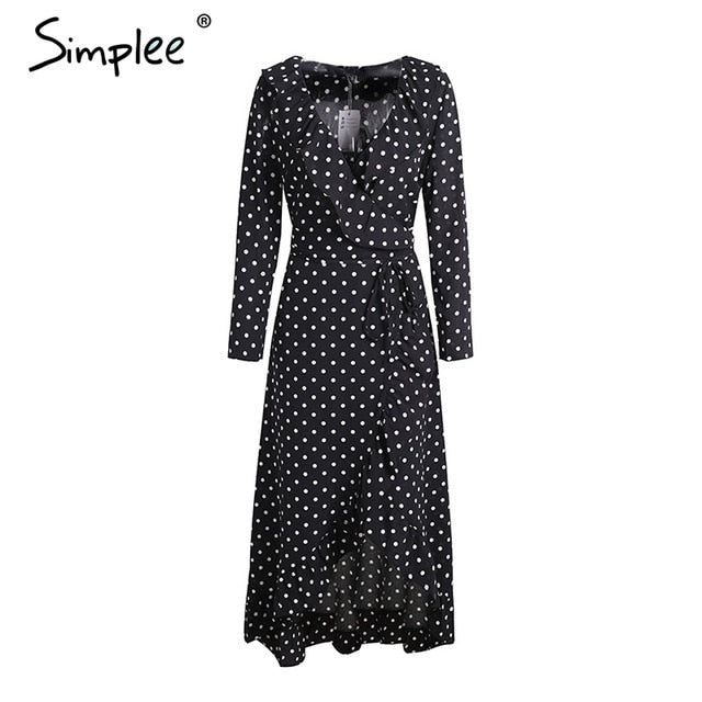 Long dress Women Split long sleeve spring casual dress 2019 Streetwear black maxi dress