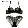 New Top Sexy Underwear Push up Bra Set Cotton  Bra and Panty Sets Embroidery Women Lingerie Set Green