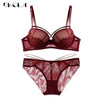 New Top Sexy Underwear Push up Bra Set Cotton  Bra and Panty Sets Embroidery Women Lingerie Set Green