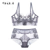 New luxury Green Fashion Sexy Bra Embroidery Lace Women Underwear Bra Set Transparent Brassiere