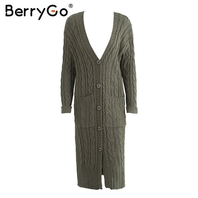 Long sleeve warm cardigan female Knitting long cardigan sweater women jumper