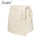 Skirt shorts High waist sexy bow tie white women shorts 2019 Autumn winter