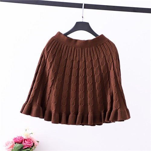 New 2019 Women Knitting Mini Skirt Autumn Winter Vintage Fashion