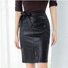 2019 Women PU Leather Skirt Autumn Winter Eelegant Bow Ladies Fashion