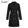 Double breasted women black dress Ladies office white blazer dresses plus size Summer bodycon female dress suit