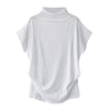 Women Casual Turtleneck Short Sleeve Cotton girl Solid