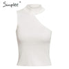 Casual solid women white cami tops Elegant halter female party tops Summer street wear body con ladies tank tops 2019