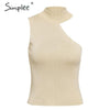 Casual solid women white cami tops Elegant halter female party tops Summer street wear body con ladies tank tops 2019