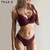 Super Gather Sexy Underwear Set Women Bras Deep V