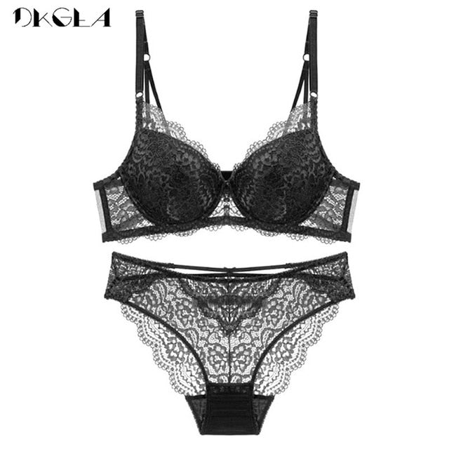 Super Gather Sexy Underwear Set Women Bras Deep V