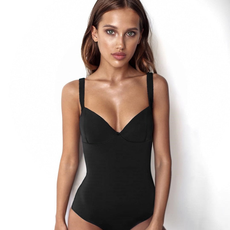 Deep V Neck Fashion Black Bodysuit Women Elegant Sexy Body Jumpsuit Romper 2019 Summer Short