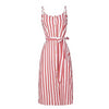 Women Stripe Summer Strap maxi long dress