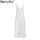 BerryGo White pearls sexy women summer dress 2019  Evening party long ladies